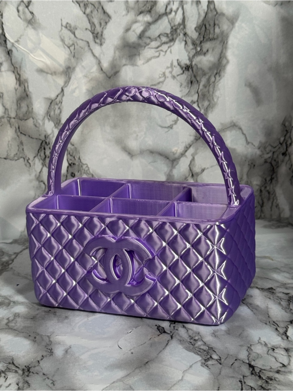 Purple Quilted Tote Organizer